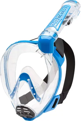 Image de Cressi Duke Masque de plongée avec tuba - Respiration par la bouche et le nez, Couleur:bleu, Taille:S/M