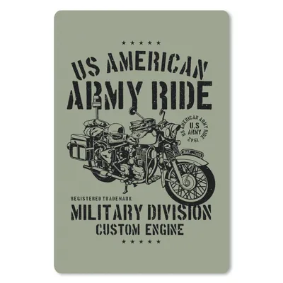 Produktbild von MuchoWow® Mauspad Mousepad Mancave - Motorrad - Armee - Vintage 40x60 cm - Mousepads - Maus Mat - Pad - Mausunterlage - Schreibtisch Accesoire