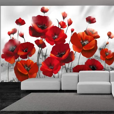 Produktbild von Basera Selbstklebende Fototapete Mohnblumenmotiv 10110906-23, mit UV-Schutz, 98x70 cm