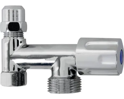 Produktbild von KIRCHHOFF GA-Zusatzventil, Chrom, 3/8IG x 3/4AG x 3/8AG x 10 mmQ mit Rückflussverhinderer