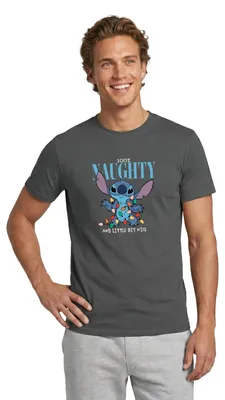 Produktbild von Lilo & Stitch Weihnachten 100% Naughty Männer T-Shirt, M, Anthrazit
