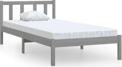 Produktbild von vidaXL Massivholzbett Grau Kiefer 90x200 cm