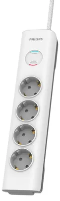 Imagen del producto de Philips SPN7040WA/10: Regleta de enchufes con 4 tomas, protección contra sobrecargas, 3.680