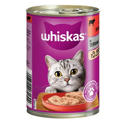 Produktbild von ‎Whiskas Dose 1+ mit Rind in Terrine, Adult, jede Rasse, Rind, 400 g, Ohne künstliche Farbstoffe