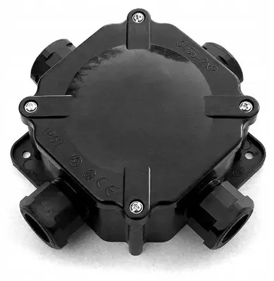 Obrázek produktu pro Hermetická krabice pro povrchovou montáž černá 4pólová 128x128 IP67 6455-27P/C
