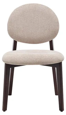 Produktbild von 2er-Set Stühle aus Strukturstoff und dunklem natürlichem Hevea-Holz - Beige MARLENI