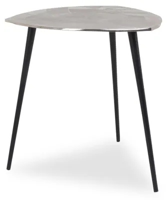 Salontafel Singh 2, Metall, Silber, Ø 50 cm, Höhe 50 cm