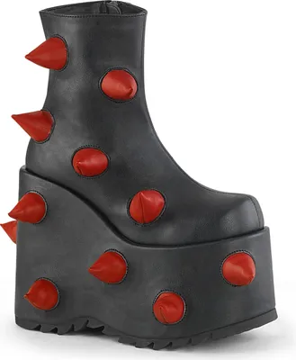 Produktbild von SLAY-77 Damen Booties von DemoniaCult, Schwarz Rot , EU 38, US 8