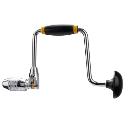 A hand drill on a white background.