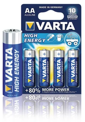 Image de Varta Longlife Power Piles Alcalines AA 1.5V - Pack de 4