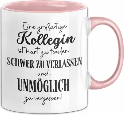 Produktbild von Kollegin Abschied Geschenk Tasse Abschiedsgeschenk für Kollegin Hart Zu Finden Schwer Zu Verlassen (Rosa)