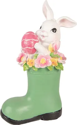 Produktbild von Clayre & Eef Dekorationsfigur Kaninchen 13x8x20 cm Weiß Kunststoff