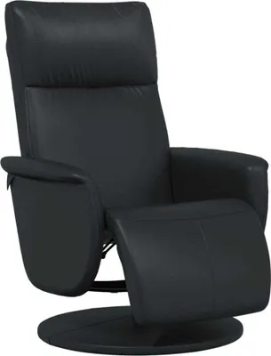 Image de Fauteuil inclinable avec repose-pieds noir similicuir