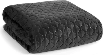 Obrázek produktu pro Dekorativní přehoz na postel 220x240 Dimon černý geometrický velur Eurofirany