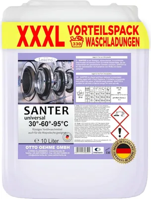 Produktbild von Lorito Santer Universal 226 Vollwaschmittel Mopp-Waschmittel schaumarm flüssig 10 Liter