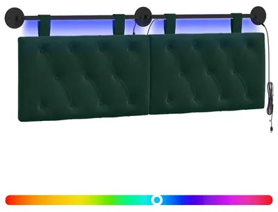 Produktbild von Hängendes Kopfteil Mit LED Licht Dunkelgrün Samt