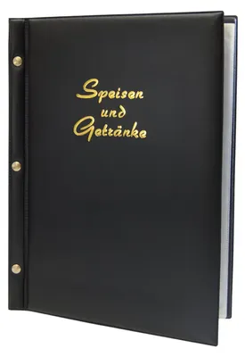 Produktbild von 5x Speisekarte (PVC) "Speisen und Getränke" schwarz 8 Seiten A4