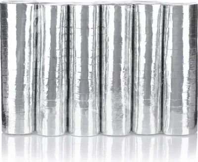 Produktbild von KarneLux Luftschlangen Silber Metallic - 6er Pack