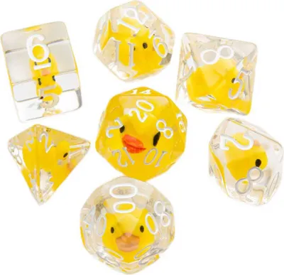 Produktbild von Gamegenic Rubber Duck Rpg Würfel 7 Stücke Gelb  Gelb One Size