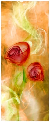 Produktbild von Wallario Wandbild aus Acryl, 125 x 50 cm, freischwebende Optik - Abstrakte Rosen
