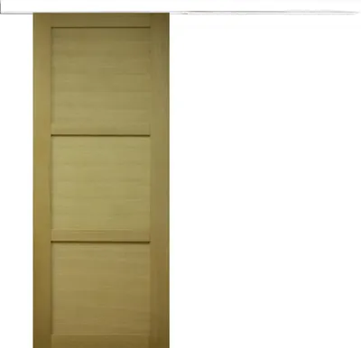 Immagine prodotto di Porta scorrevole in legno Ayous 3 pannelli H204 x L83 cm, binario in alluminio con fascia bianca Gd Menuiseries