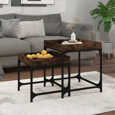 Produktbild von Maison Exclusive - Beistelltische 2 Stk. Räuchereiche Holzwerkstoff