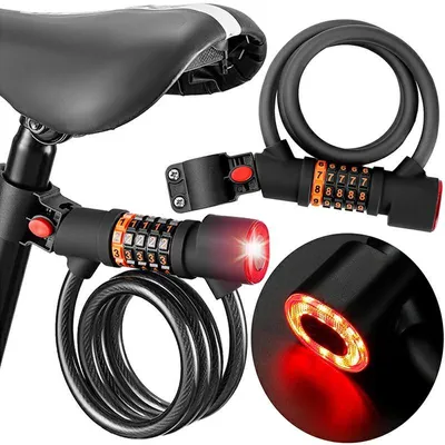 Obrázek produktu pro Zámek na kolo na kód s integrovaným LED světlem Gotel L47H, 1,2 m