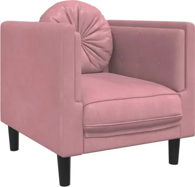Produktbild von Sessel mit Kissen Rosa Samt