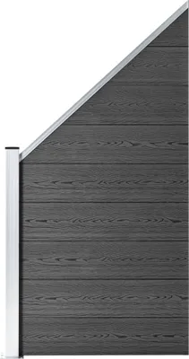 Produktbild von vidaXL Zaunelement Set WPC 1138x(105-186)  cm Schwarz