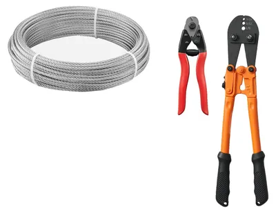 Imagen del producto de Cuerdas de acero, acero inoxidable 304, resistencia a la rotura de 1600 lbs, 100ft