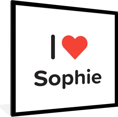 Produktbild von MuchoWow® Gerahmtes Poster Ich liebe - Sophie - Mädchen 40x40 cm - Poster mit Schwarzem Bilderrahmen Wandposter Rahmen Foto Bilder - Mit Rahmen - Wanddekoration Schlafzimmer