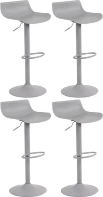 Immagine prodotto di set di 4 sgabelli da bar - Sgabello da bar - Regolabile in altezza, girevole a 360° | Colore: Grigio