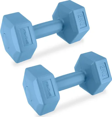 Immagine prodotto di Set di manubri da 2 kg (2 pezzi) con impugnature antiscivolo, ideali per l'allenamento della forza e l'esercizio fisico a casa