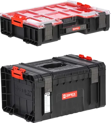 Produktbild von Set 2 Modular Werkzeugkasten mit Organizer Kunststoff Werkzeugträger und Boxen Werkstatt PRO
