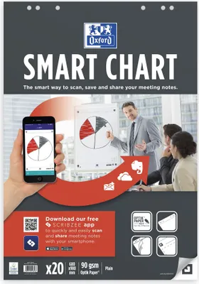 Produktbild von OXFORD 400096279 Flipchartblock Smart Charts - blanko, 20 Blatt