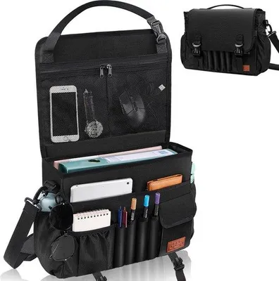 Immagine prodotto di Organizer intercambiabile 2 in 1 per sedile anteriore e sedile passeggero - Borsa da viaggio da uomo con scomparto per laptop, colore nero