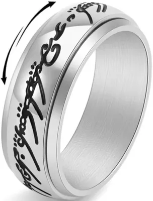 Zdjęcie produktu dla Srebrny Pierścień Anxiety Obrotowy Władca Pierścieni Lord of the Rings