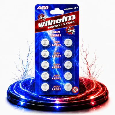 Produktbild von 10 x Wilhelm AG0 LR521 LR63 379 1,5V Batterien Knopfzelle Alkaline Größe 5,8 x 2,15mm