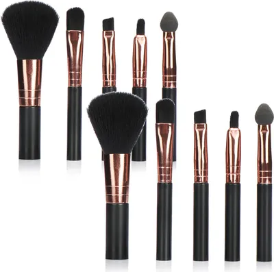 Produktbild von COM-FOUR® 10-teiliges Mini Kosmetik-Pinsel Set - Schminkpinsel in 5 Größen - Make-Up Pinsel für unterwegs