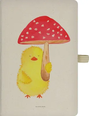 Produktbild von Mr. & Mrs. Panda notizbuch Küken Fliegenpilz - Transparent - Geschenk, Glückspilz, Adressbuch, din a5, Tagebuch, Ostergrüße, Ostern, Reisetagebuch, Frohe, Journal