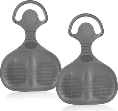 Zdjęcie produktu dla com-four® 2x sanki śnieżne do jazdy na sankach – sanki śnieżne dla całej rodziny – sanki w kolorze szarym