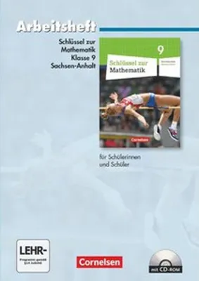 Obrázok produktu pre Schlüssel zur Mathematik 9. Schuljahr. Arbeitsheft mit eingelegten Lösungen und CD-ROM. Sekundarschule Sachsen-Anhalt