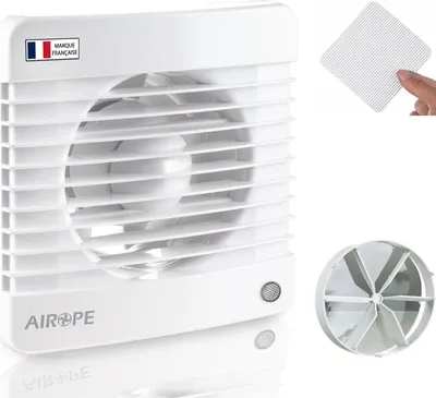 Zdjęcie produktu dla Wentylator wyciągowy Airope Silenta 100, 100 mm, zawór zwrotny, moskitiera, 7 W, 26 dBA, cichy, montaż na ścianie, łazienka/kuchnia/WC