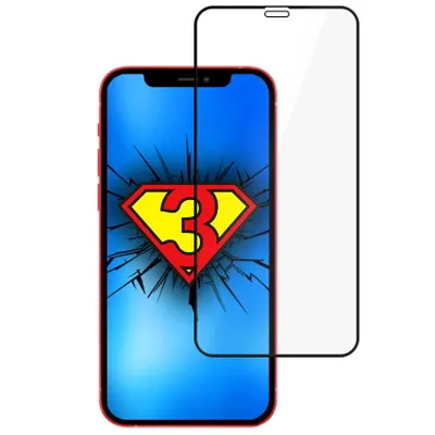 Produktbild von Gehärtetes Glas 3mk HardGlass Max Lite für Iphone 12 Mini, schwarzer Rahmen