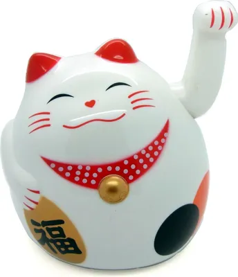 Produktbild von Winkekatze – 8 cm, Batteriebetriebener Glücksbringer für Reinheit, Glück & Reichtum