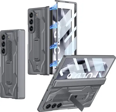 Obrázek produktu pro Pouzdro pro Samsung Galaxy Z Fold 6 s Magnetické ochranou pantu a objektivu, se stojánkem šedé