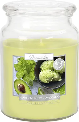 Image de LARGE Bougie parfumée en pot BISPOL Aura 100H GARDEN MINT - AVOCADO