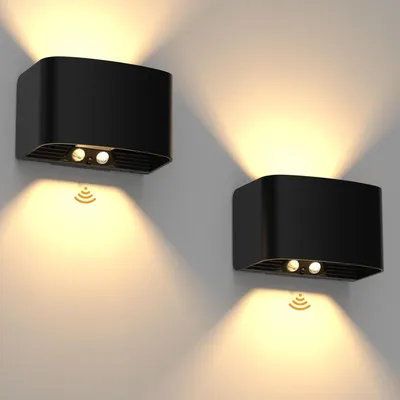 Obrázok produktu pre 2 kusy LED nástenných svietidiel s nabíateľnou batériou a senzorom pohybu
