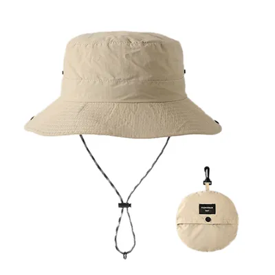 Produktbild von Outdoor-Sonnenhut für Damen und Herren, UV-Schutz, wasserdichter Sonnenhut, schnell trocknender Teichhut, faltbar, aufhängbar, Outdoor, Wandern, Camping, Andorra-Hut, 6 cm Krempe
