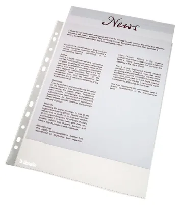 Produktbild von Esselte 56171, 210 x 297 mm (A4), Transparent, Polypropylen (PP), Porträt, Oben, 230 mm